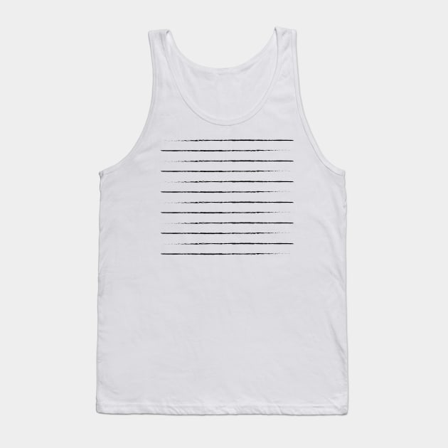 Minimal Simple White Background Black Lines Stripes Tank Top by fivemmPaper